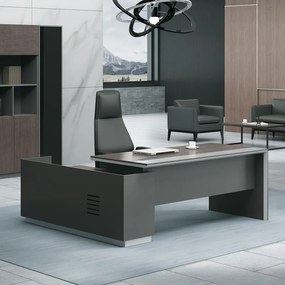 ADVANCE Γραφείο Δεξιά Γωνία Σκούρο Καρυδί - Sky Grey  180x80/160x40 (H.75)cm ΕΟ819,R