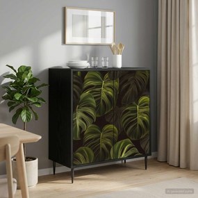 vidaXL Πλαϊνό γραφείο ELBURG Μαύρη Δρυς 69 x 33 x 76 εκ.