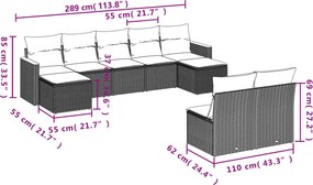 vidaXL Patio Sofa Set 9-θέσια Mix Beige
