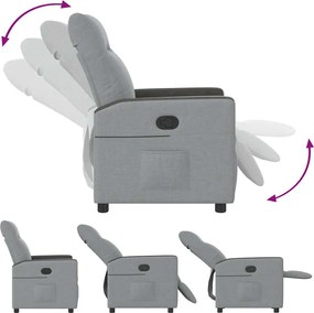 vidaXL Πολυθρόνα Ανακλινόμενη Ανοιχτό Γκρι Υφασμάτινη