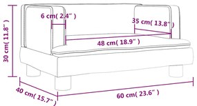 vidaXL Καναπές Παιδικός Γκρι 60 x 40 x 30 εκ. από Συνθετικό Δέρμα