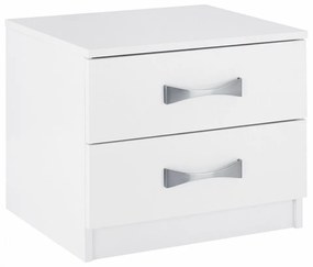 Κομοδίνο HM2235.05 Με Δύο Συρτάρια 48x40,5x41,5cm White Μελαμίνη