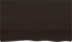 vidaXL Ράφι Τοίχου Σκούρο Καφέ 100x60x2 εκ. Επεξεργ. Μασίφ Ξύλο Δρυός