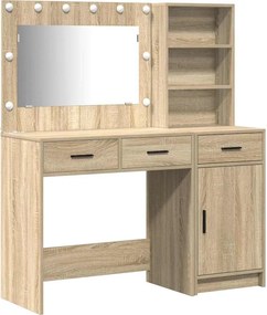 vidaXL Τραπέζι περιποίησης με συρτάρι 2 pcs Καφέ Επεξεργασμένο ξύλο