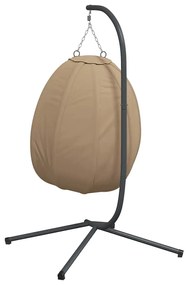 vidaXL Πολυθρόνα Egg Κρεμαστή με Βάση Taupe Ύφασμα / Ατσάλι