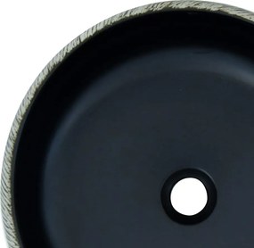 vidaXL Νιπτήρας Μαύρος και Γκρι Φ41 x 14 εκ. Κεραμικός