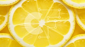 Σετ των 2 Intra Συλλεκτικό Ξύλινο Παζλ Plywood 4mm - Φρέσκες φέτες λεμονιού σε κίτρινο φόντο Σε Ξύλινο Κουτί - Διαστάσεις: 10x10 cm – 25 κομμάτια