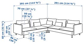 SÖDERHAMN γωνιακός καναπές, 6 θέσεων 494.495.93