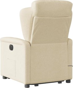 vidaXL Πολυθρόνα Μασάζ Ανακλινόμενη με Ανύψωση Κρεμ Υφασμάτινη