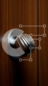 Intra Συλλεκτικό Ξύλινο Παζλ Plywood  4mm - Μοντέρνα λαβή πόρτας σε ξύλινη πόρτα Σε Ξύλινο Κουτί - Διαστάσεις Puzzle: 10x10 cm – 25 κομμάτια