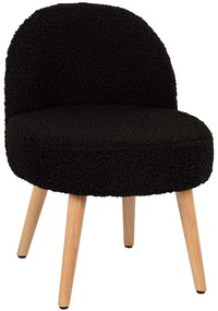 Σκαμπό Με Πλάτη Yasmine HM8395.24 47x46x64,5cm Μπουκλέ Ύφασμα Black