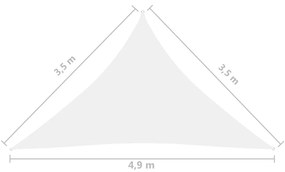 Πανί Σκίασης Τρίγωνο Λευκό 3,5 x 3,5 x 4,9 μ. από Ύφασμα Oxford - Λευκό