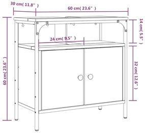 ΝΤΟΥΛΑΠΙ ΝΙΠΤΗΡΑ ΜΠΑΝΙΟΥ ΓΚΡΙ SONOMA 60X30X60 ΕΚ. ΕΠΕΞ. ΞΥΛΟ 842439