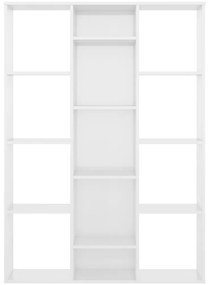 vidaXL Διαχωριστικό/Βιβλιοθήκη Γυαλ. Λευκό 100x24x140 εκ. Επεξ. Ξύλο