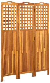 vidaXL Διαχωριστικό Δωματίου 3 Πάνελ 121x2x170 εκ. Μασίφ Ξύλο Ακακίας