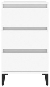 Κομοδίνο Λευκό 40 x 35 x 70 εκ. από Επεξεργασμένο Ξύλο - Λευκό