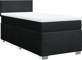 vidaXL Κρεβάτι Boxspring με Στρώμα Μαύρο 80 x 200 εκ. Υφασμάτινο