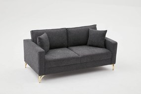 Διθέσιος Καναπές Berlin - Χρώμα Ανθρακί Μαύρο - 180x92x83εκ