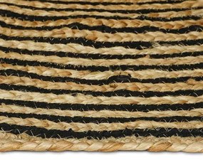 vidaXL Χαλί Φυσικό και Μαύρο 120 x 170 cm Γιούτα