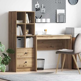 vidaXL Γραφείο με αποθηκευτικό χώρο με συρτάρι 2 pcs artisan δρυς