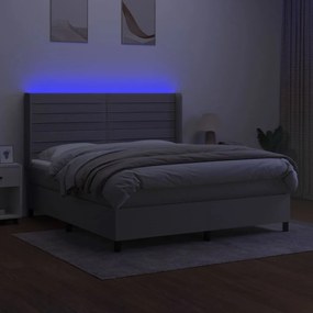 ΚΡΕΒΑΤΙ BOXSPRING ΜΕ ΣΤΡΩΜΑ &amp; LED ΑΝ.ΓΚΡΙ 180X200ΕΚ. ΥΦΑΣΜΑΤΙΝΟ 3138413