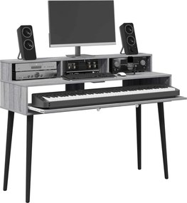 vidaXL Γραφείο Στούντιο Γκρι Sonoma 152 x 42,5 x 36 εκ