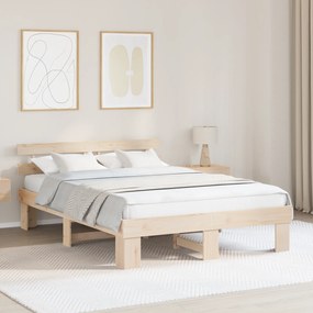 vidaXL Κρεβάτι πλαίσιο 140x200 εκ μασίφ ξύλο πεύκου