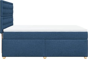 vidaXL Κρεβάτι Boxspring με Στρώμα Μπλε 160x200 εκ. Υφασμάτινο