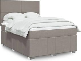 vidaXL Κρεβάτι Boxspring με Στρώμα Taupe 140x200 εκ. Υφασμάτινο