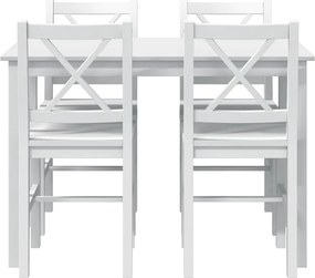 vidaXL Σετ Τραπεζαρίας 5 Τεμαχίων Λευκό