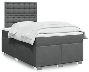 VidaXL Κρεβάτι Boxspring με Στρώμα Σκούρο Γκρι 120x190 εκ Υφασμάτινο