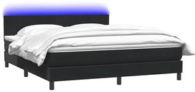 vidaXL Κρεβάτι Boxspring με Στρώμα Μαύρο 180x210 εκ. Βελούδινο