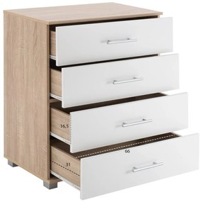 Συρταριέρα Briana με 4 Συρτάρια Sonama - Λευκό 75x40x83Υ εκ. 75x40x83 εκ.