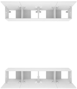vidaXL Έπιπλα Τηλεόρασης 4 τεμ. Λευκό 80x30x30 εκ. Επεξ. Ξύλο