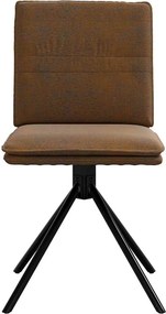 vidaXL Καρέκλα τραπεζαρίας καφέ δέρμα Faux Suede