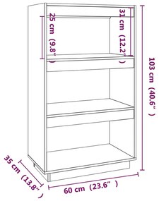 ΒΙΒΛΙΟΘΗΚΗ/ΔΙΑΧΩΡΙΣΤΙΚΟ ΧΩΡΟΥ ΓΚΡΙ 60X35X103 ΕΚ. ΜΑΣΙΦ ΞΥΛΟ ΠΕΥΚΟΥ 810866