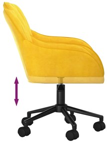 vidaXL Καρέκλα Γραφείου Περιστρεφόμενη Κίτρινη Βελούδινη
