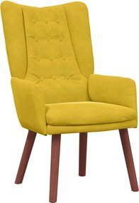 vidaXL Πολυθρόνα Κίτρινο 63 x 67 x 94 εκ. Βελούδο