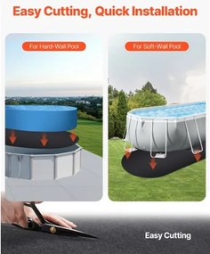 VEVOR 12x24 ft Oval Pool Liner Pad for Above Ground Pools Heavy Duty Pool Mat