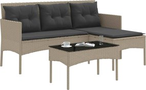 vidaXL Σετ Καναπέ Κήπου με μαξιλάρι 2 pcs συνθετικό ρατάν