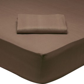 Σεντόνι King Size Με Λάστιχο (180x200+35) Das Home Best Line Καφέ