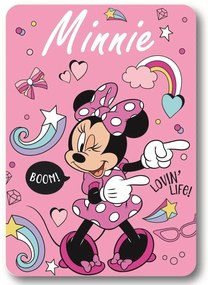 Κουβέρτα Κούνιας Fleece 100x140εκ. Home Minnie 08 Pink Digital Print Disney DimCol