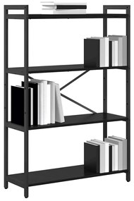 vidaXL Βιβλιοθήκη Μαύρη δρυς 80 x 30 x 118 εκ Επεξεργασμένο ξύλο
