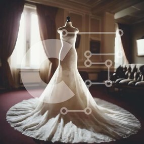 Σετ των 2 Intra Συλλεκτικό Ξύλινο Παζλ Plywood  4mm - Νυφικό μανεκέν σε κομψά διακοσμημένο δωμάτιο Σε Ξύλινο Κουτί - Διαστάσεις: 10x10 cm – 25 κομμάτια