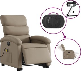 vidaXL Πολυθρόνα Μασάζ Ηλεκ.Ανακλινόμενη με Ανύψωση Συνθ. Δέρμα