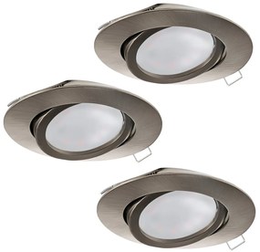 Φωτιστικό Χωνευτό Eglo 31689 TEDO Νίκελ ματ (Nickel Mat- Satin) 3000K