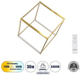 KIBOO 60930 Κρεμαστό Φωτιστικό Οροφής Design LED CCT 36W 4150lm 360° AC 220-240V-Εναλλαγή Φωτισμού μέσω Τηλεχειριστ Globostar-60 60930