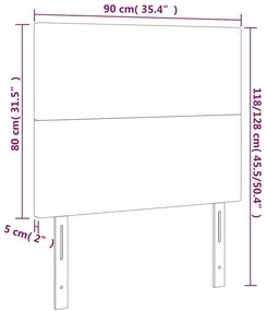 vidaXL Κεφαλάρι Κρεβατιού LED Σκούρο Καφέ 90x5x118/128εκ. Υφασμάτινο