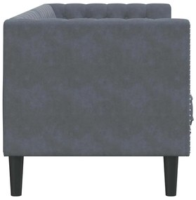 vidaXL Καναπές Chesterfield Σκούρο γκρι 194 x 74.5 x 70.5 εκ. Βελούδο