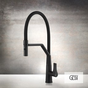 Gessi Proton 17191G Black Matt - Μπαταρία Κουζίνας με Ντους